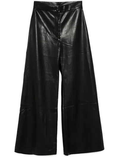 Tessitura Body Couture Leather Trousers In Black