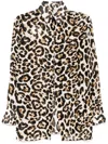 Tessitura Body Couture Leopard Shirt In Brown