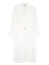 Tessitura Body Couture Linen Coat In White