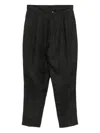 Tessitura Body Couture Linen Trousers In Black