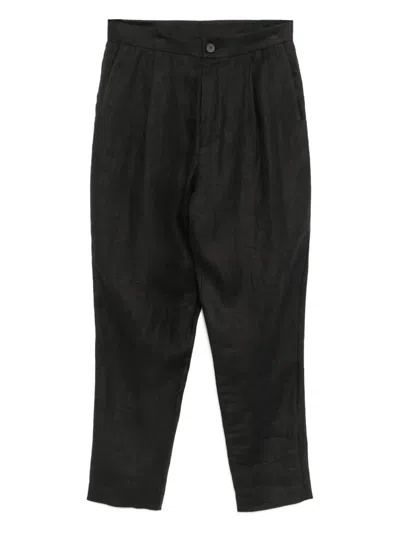 Tessitura Body Couture Linen Trousers In Black