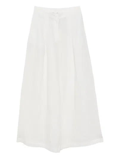 Tessitura Body Couture Linen Trousers In White
