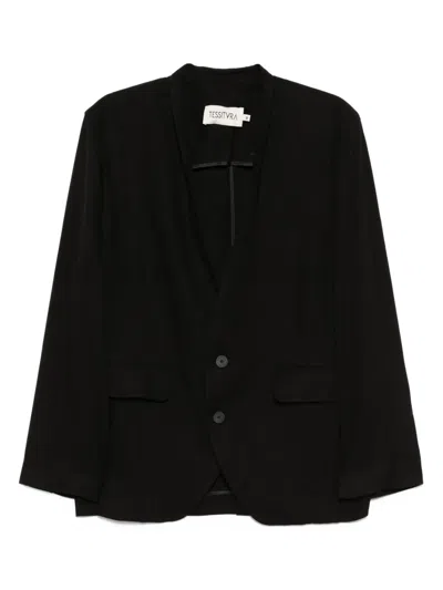 Tessitura Body Couture Minimal Blazer In Black