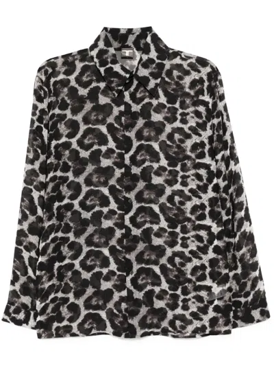 Tessitura Body Couture Monochrome Leo Shirt In Grey