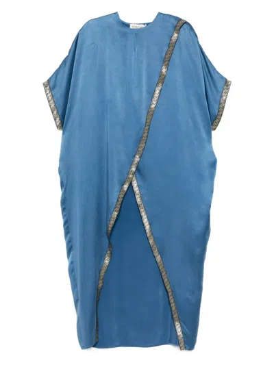 Tessitura Body Couture Oversized Blouse In Blue