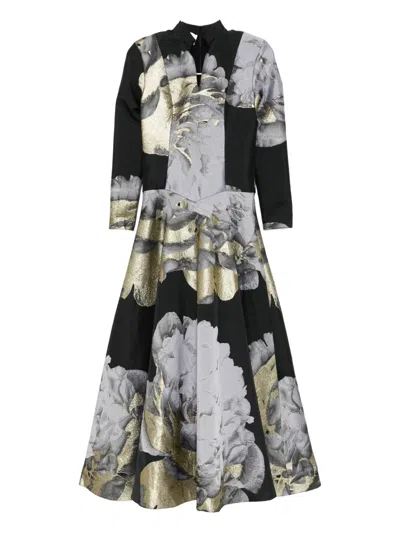 Tessitura Body Couture Patchwork Design Dress In Multi