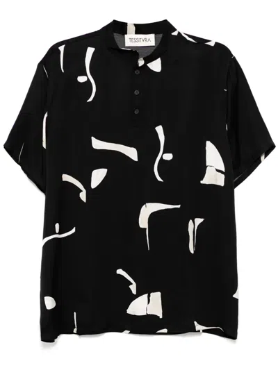 Tessitura Body Couture Patterned Shirt In Black