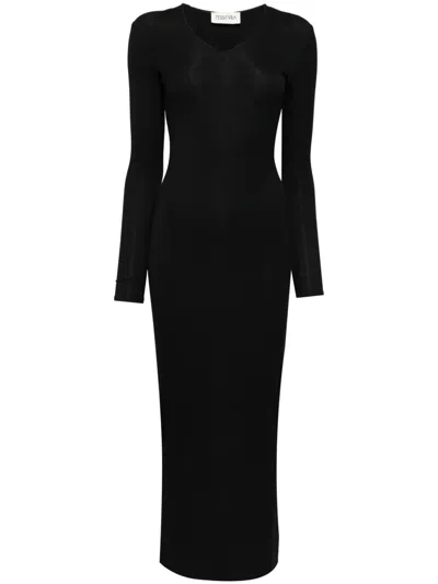 Tessitura Body Couture Plain Dress In Black