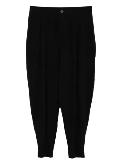Tessitura Body Couture Pleated-details Trousers In Black