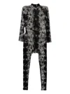 Tessitura Body Couture Printed Jumpsuit In Black