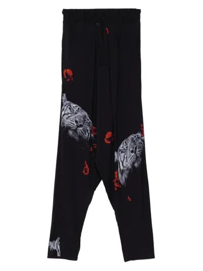 Tessitura Body Couture Printed Trousers In Black