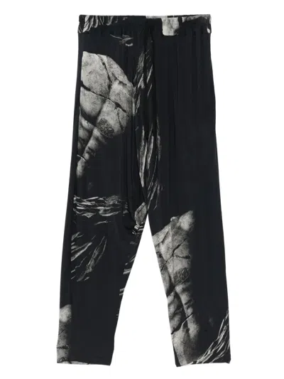 Tessitura Body Couture Printed Trousers In Blue