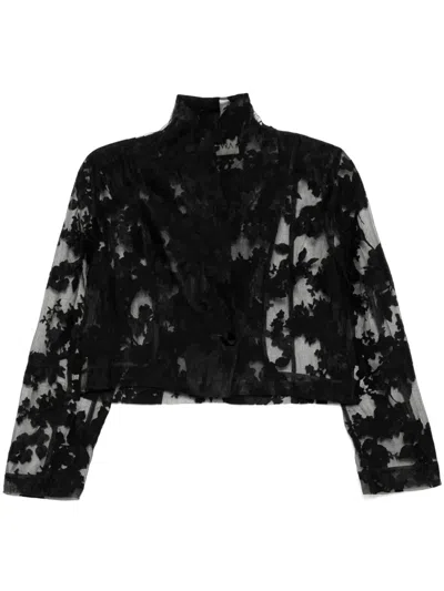 Tessitura Body Couture Roses Blazer In Black