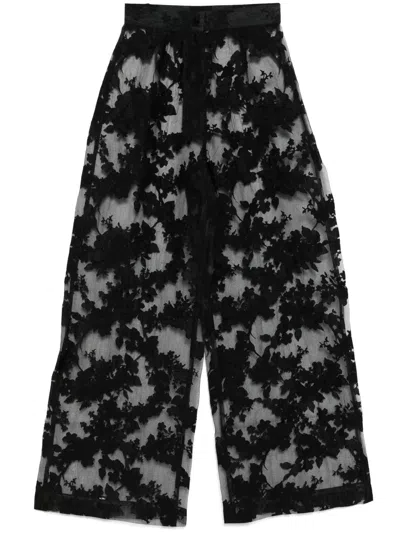 Tessitura Body Couture Roses Trousers In Black