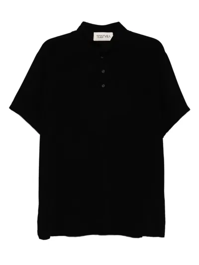 Tessitura Body Couture Short Sleeves Polo Shirt In Black
