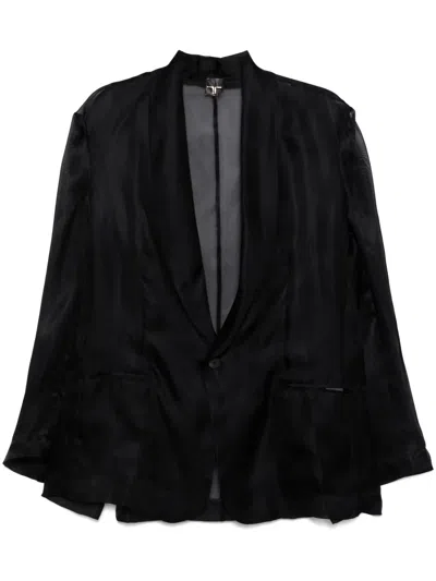 Tessitura Body Couture Silk Blazer In Black