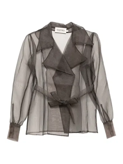 Tessitura Body Couture Silk Blazer In Black