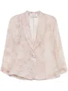 Tessitura Body Couture Silk Blazer In Neutrals