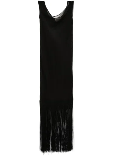 Tessitura Body Couture Silk Dress In Black