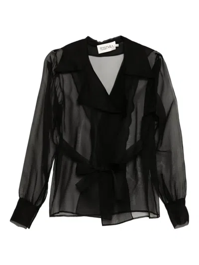 Tessitura Body Couture Silk Jacket In Black