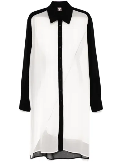Tessitura Body Couture Silk Shirt In White
