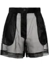 Tessitura Body Couture Silk Shorts In Black