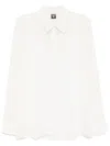 Tessitura Body Couture Striped Shirt In White