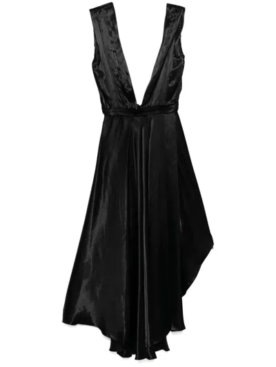 Tessitura Body Couture V-neck Dress In Black