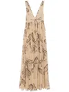 Tessitura Body Couture V-neck Dress In Brown