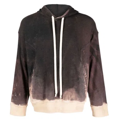 Tessitura Brown Distressed Hoodie