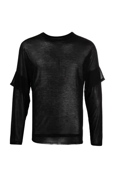 Tessitura Double Black Blouse