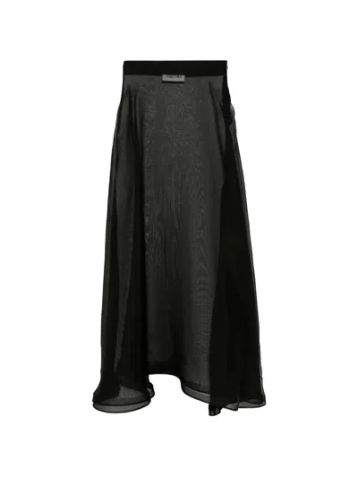 Tessitura Floral-print High-waisted Maxi Skirt In Black