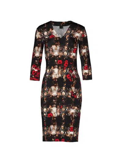 Tessitura Floral-print Midi Dress In Black