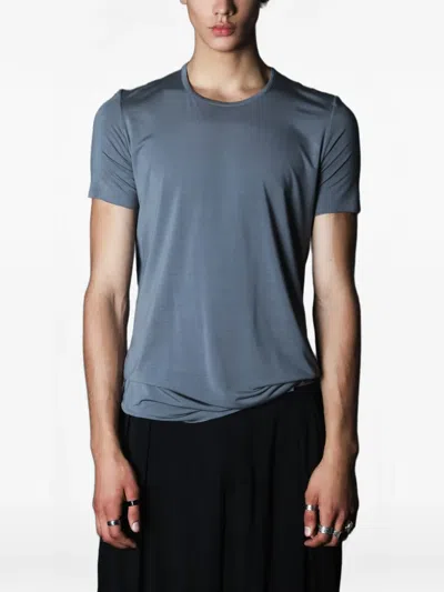 Tessitura Long Line T-shirt In Gray