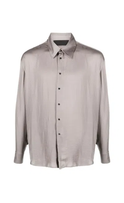 Tessitura Men's Basic Grey Shirt In Gray
