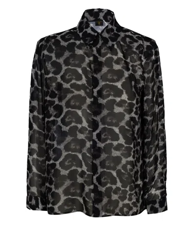 Tessitura Men's Black / Grey Monochrome Leo Shirt In Multi