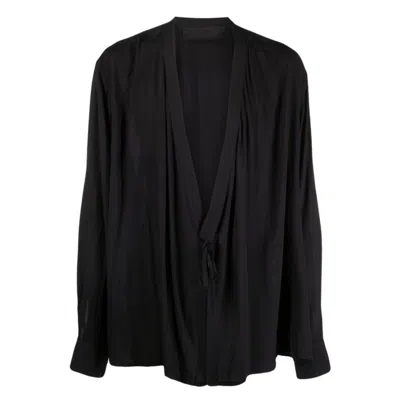 Tessitura Men's Black Kimono Shirt