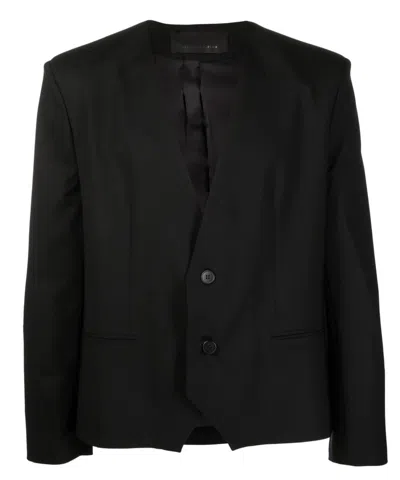Tessitura Men's Black Minimal Blazer Dark