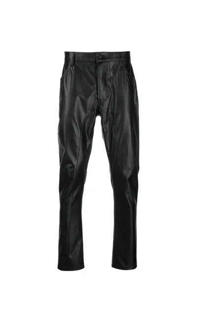 Tessitura Men's Black Rockies Leather Trousers