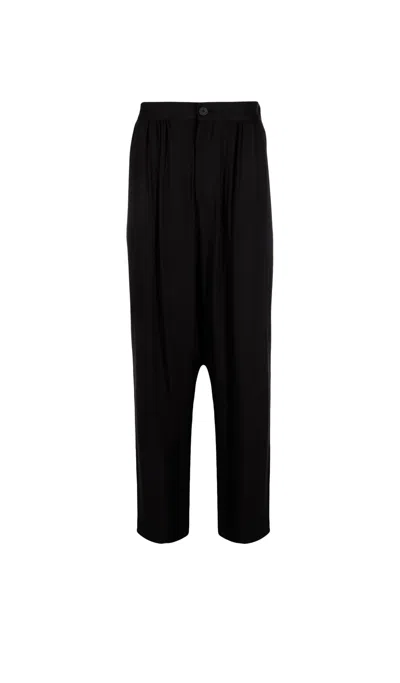 Tessitura Men's Black Twill Low Trousers