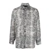 Tessitura Men's Black / White Monochrome Snake Print Shirt In Multi