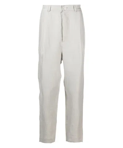 Tessitura Men's Grey Linen Trousers In Gray