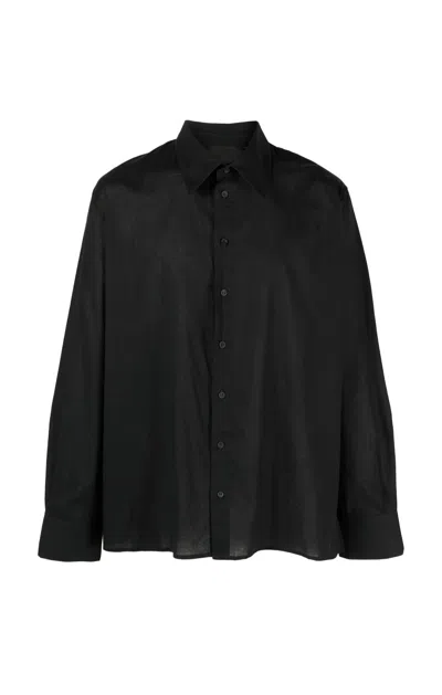 Tessitura Men's Oversized Popeline Shirt Black