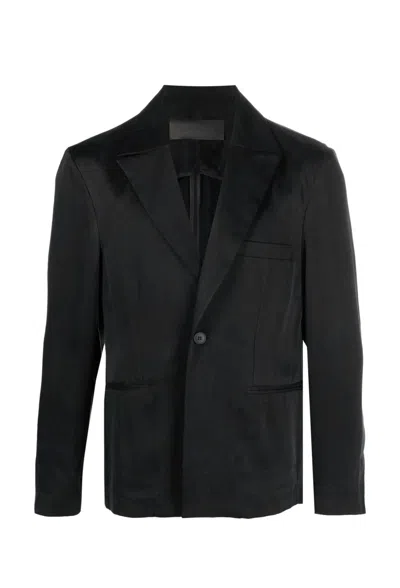 Tessitura Men's Regular Cupro Black Blazer