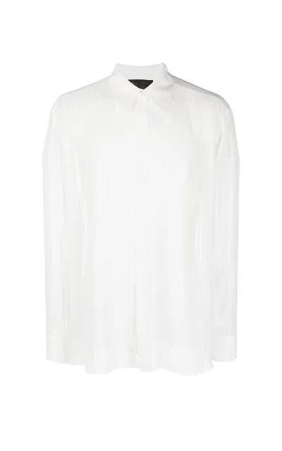Tessitura Men's White Stripes Shirt