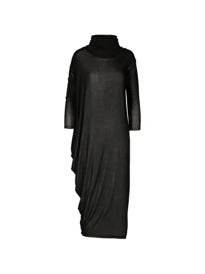 Tessitura Ruched Midi Dress In Black