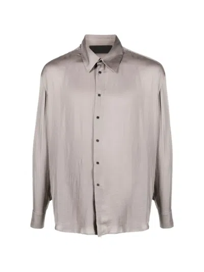 Tessitura Semi-shine Regular-fit Shirt In Gray