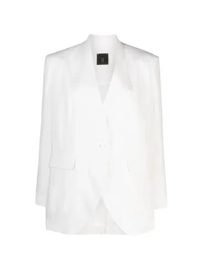 Tessitura Shawl-lapels Blazer In White