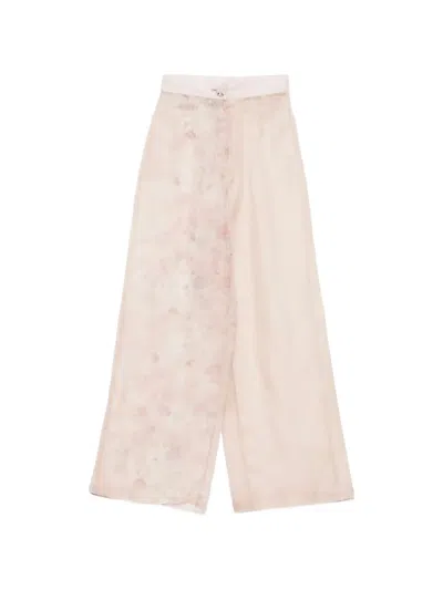Tessitura Silk Wide-leg Trousers In Multi