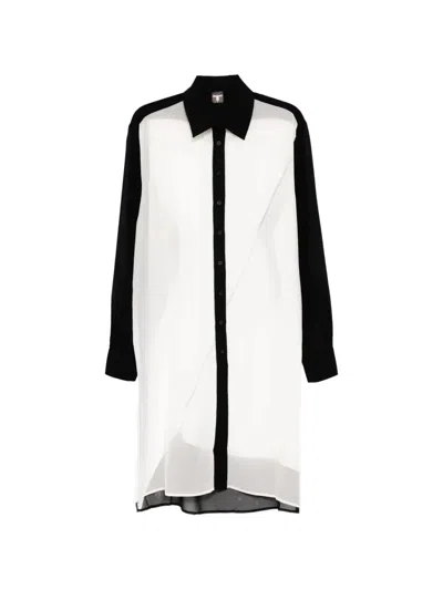 Tessitura Silk-chiffon Monochrome-print Shirt In White